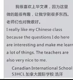 Canadian International School的学生说