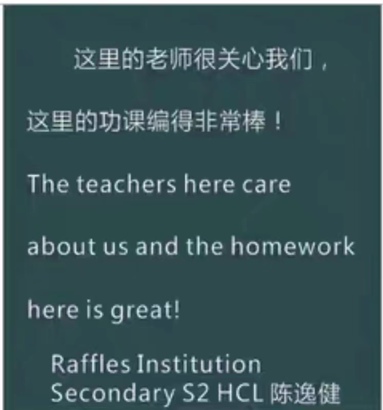 Raffles Institution 的学生陈逸键说